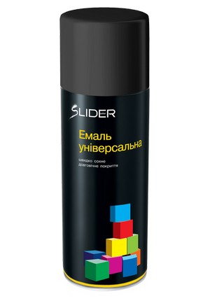Емаль аерозольна Slider універсальна 9005 чорна матова 400 мл